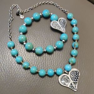 Boho turquoise & silver set. (#109)
